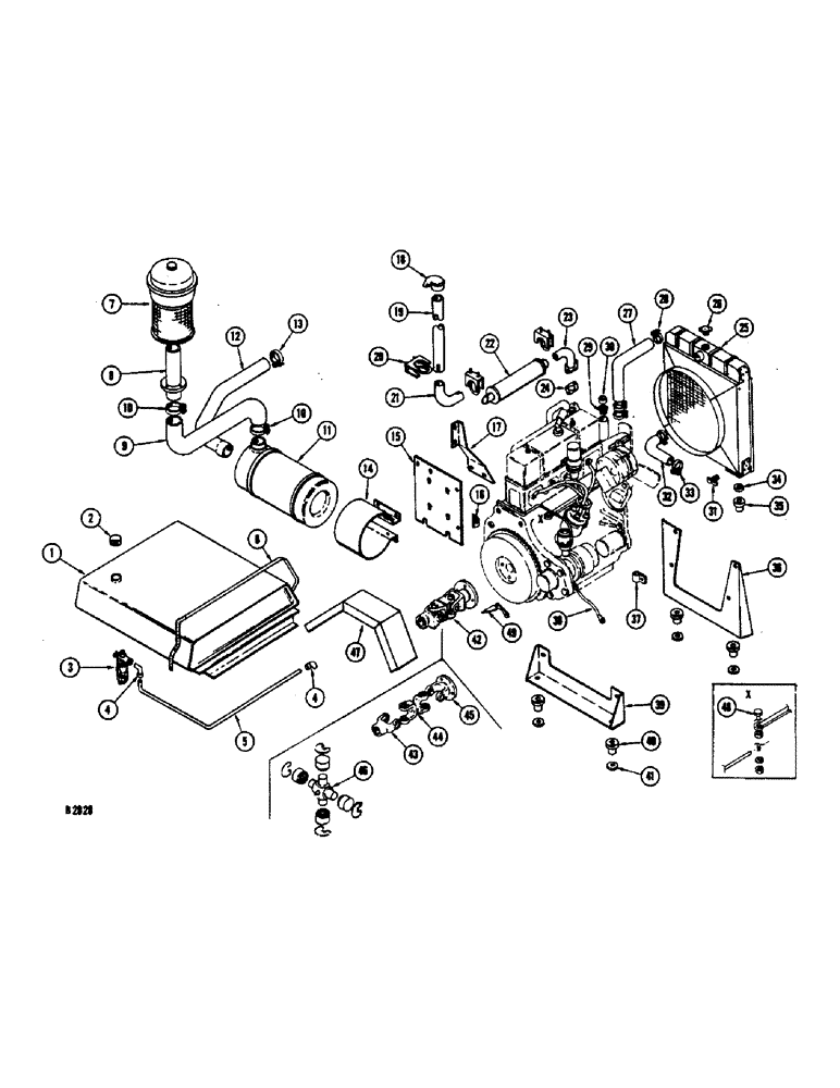 Схема запчастей Case IH 1255 - (084) - ENGINE ACCESSORIES, GAS (10) - ENGINE