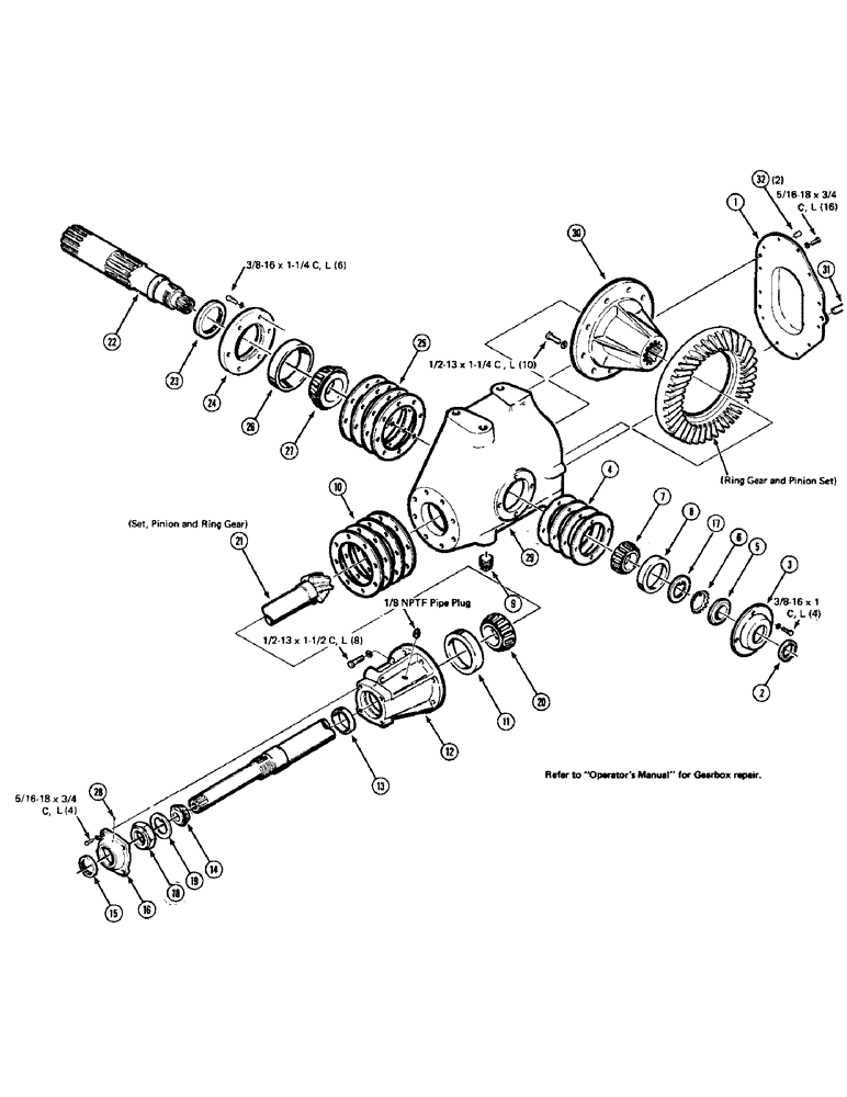 Схема запчастей Case IH 8540 - (19) - GEARBOX Driveline