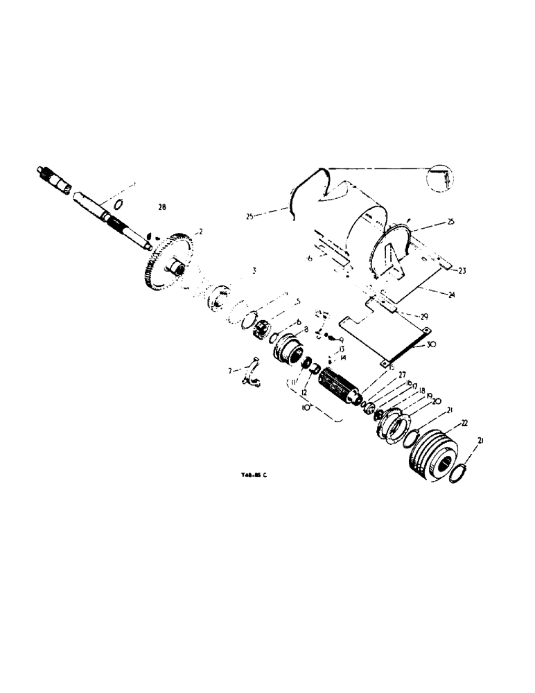 Схема запчастей Case IH 354 - (6-65) - ATTACHMENTS, MOWER DRIVE GEARS AND SHAFTS, SINGLE SPEED, C.D.E.F., MOWER DRIVE ATTACHMENTS Attachments