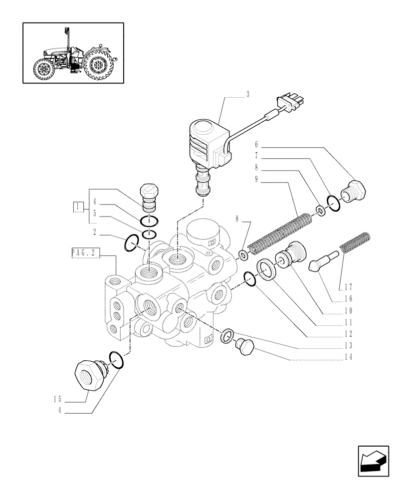 Схема запчастей Case IH JX1060C - (1.33.2/02[01]) - (VAR.139-281) NA - 8X8 (30 KM/H) P.SHUTT. W/OIL COOLER - CAPS AND SOLENOID VALVE (04) - FRONT AXLE & STEERING