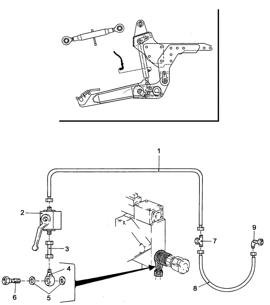 Схема запчастей Case IH C55 - (08-44[01]) - HYDRAULIC CONBNECTION OF LIFT UNIT (08) - HYDRAULICS