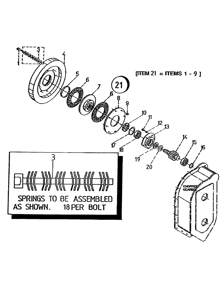 Схема запчастей Case IH 7000 - (A02-82) - 15 INCH ROTARY CHOPPER FLYWHEEL AND GEARBOX Mainframe & Functioning Components