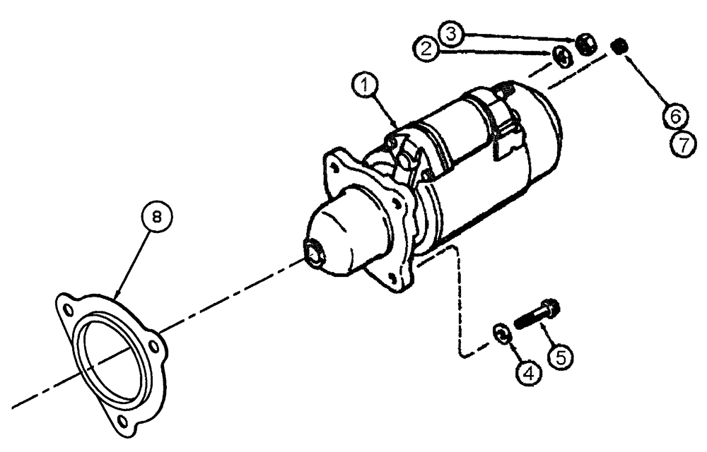 Схема запчастей Case IH FLX4300 - (02-032) - STARTER GROUP (FLX4300) (01) - ENGINE