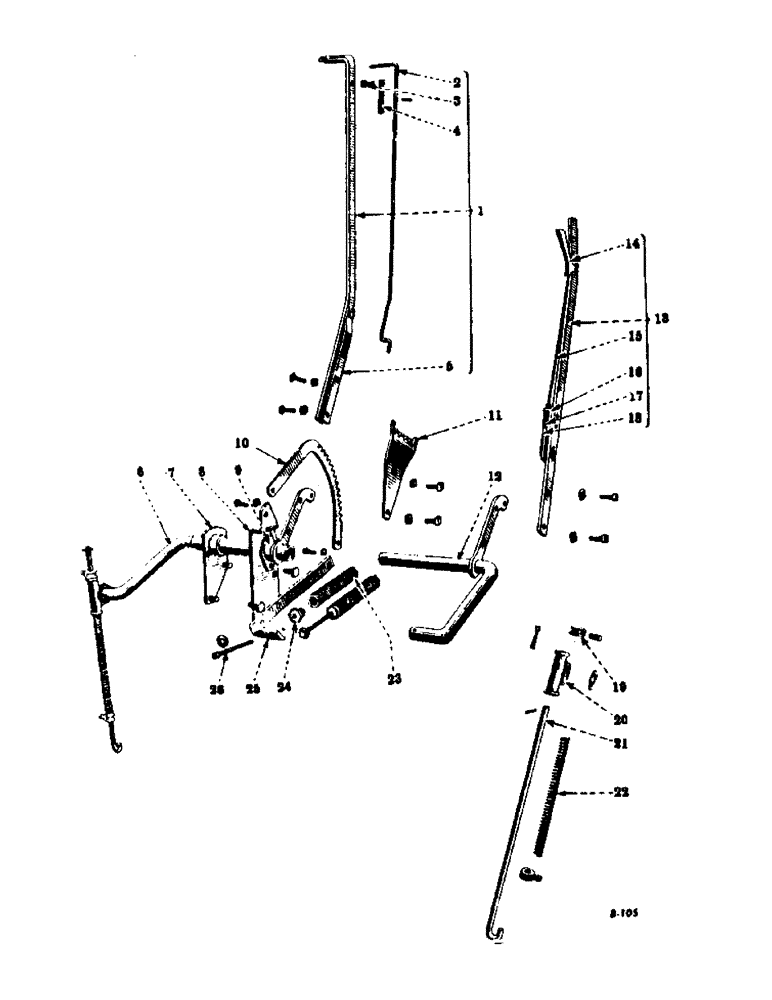 Схема запчастей Case IH 144 - (L-13) - ROCKSHAFT LEVER AND PRESSURE RODS, FOR FARMALL A TRACTOR 