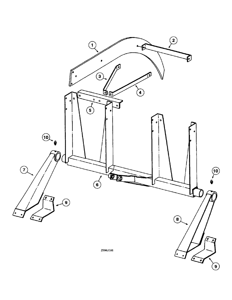 Схема запчастей Case IH 2455 - (8-22) - FOUR TINE GRAPPLE, FOR USE WITH 84 INCH HEAVY DUTY BUCKET 