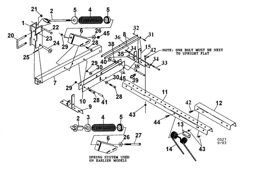 Схема запчастей Case IH TIGER-MATE - (09-12) - COIL TINE HARROW PRE-1995 (09) - CHASSIS/ATTACHMENTS