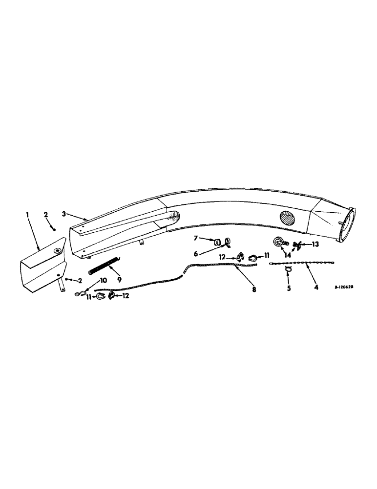 Схема запчастей Case IH 10 - (B-15) - BLOWER SPOUT AND DEFLECTOR 