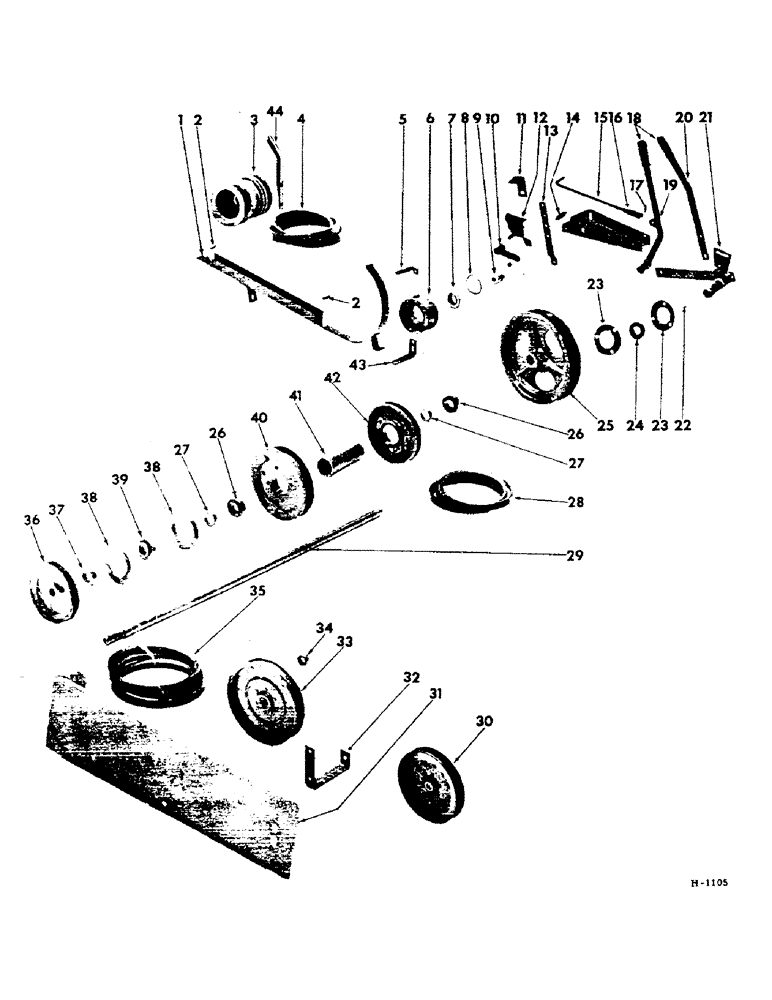 Схема запчастей Case IH 201 - (E-024) - CONTROLS AND DRIVES, PLATFORM DRIVE AND COUNTERSHAFT, WISCONSIN VG4D ENGINE WITH POLY-V BELT (14) - MAIN GEARBOX & DRIVE