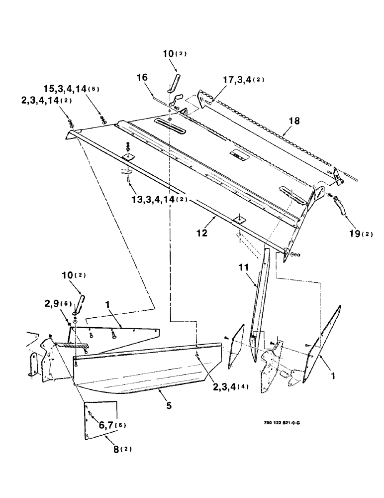 Схема запчастей Case IH 8360 - (7-28) - WINDROW FORMING SHIELDS ASSEMBLY (09) - CHASSIS