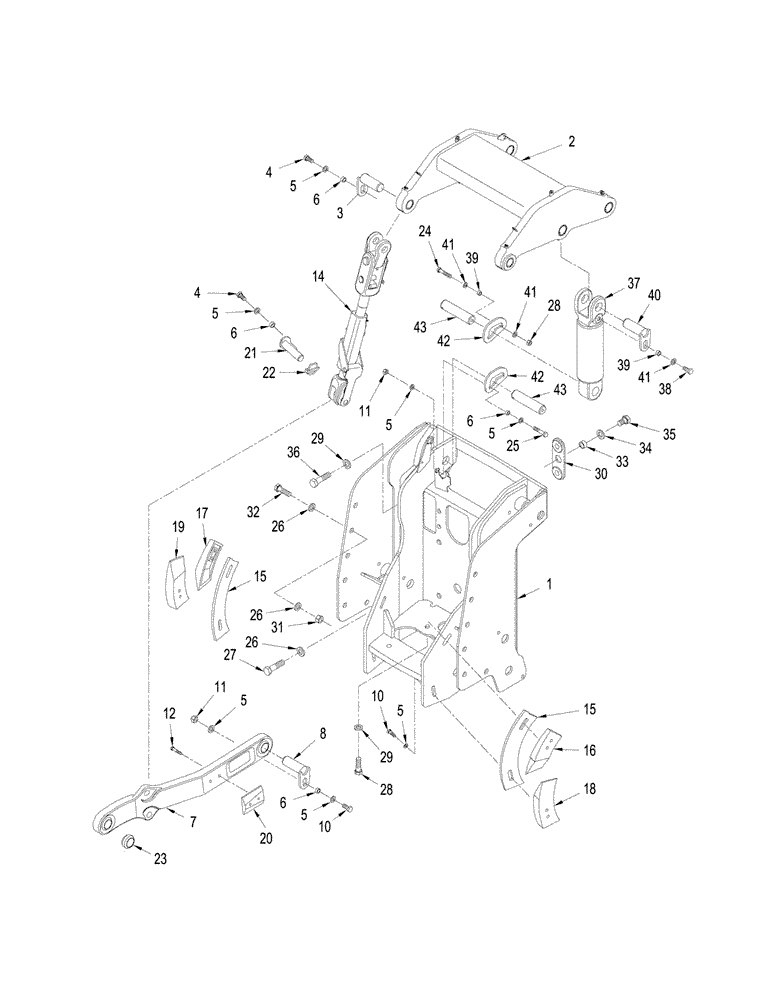 Схема запчастей Case IH STX275 - (09-01) - THREE POINT HITCH (09) - CHASSIS