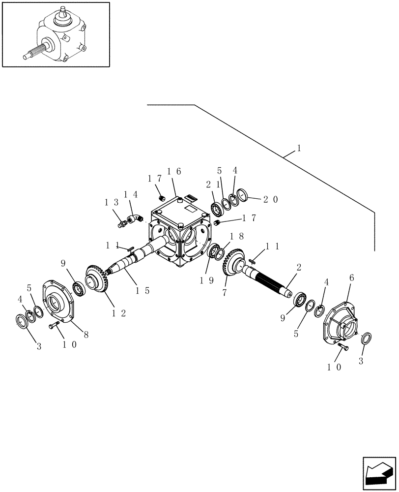 Схема запчастей Case IH DCX161 - (03.02) - GEARBOX, PIVOT (03) - MAIN GEARBOX