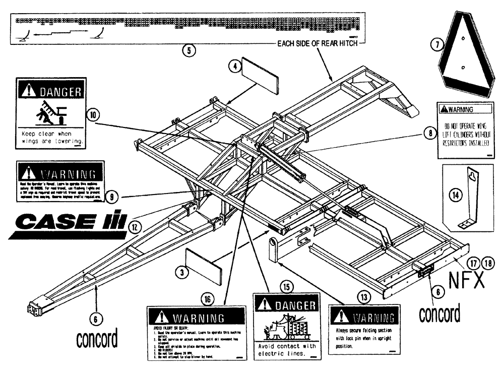 Схема запчастей Case IH NFX - (9-90) - DECALS (09) - CHASSIS