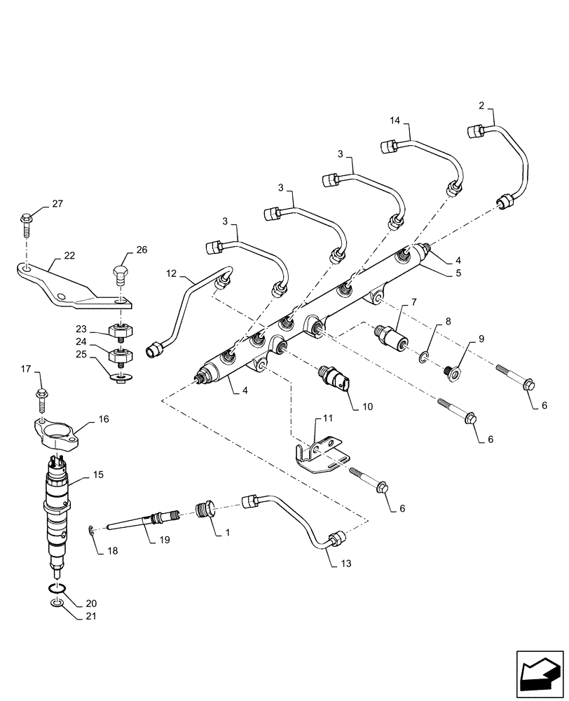 Схема запчастей Case IH MX275 - (03-01) - FUEL INJECTION SYSTEM (03) - FUEL SYSTEM