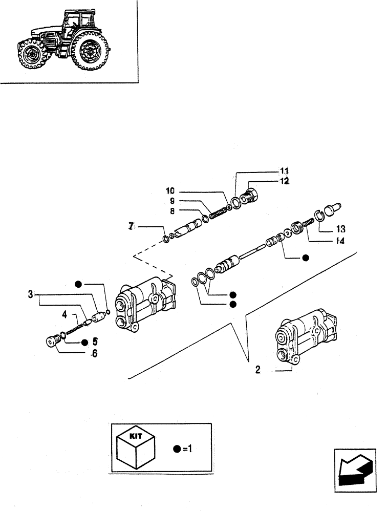 Схема запчастей Case IH JX80 - (1.82.713/ A) - (VAR.152A-153A-413A) TRAILER BRAKE VALVE BREAKDOWN (FRANCE) 1-2-3 CONTROL VALVES - VALVE AND PARTS (07) - HYDRAULIC SYSTEM