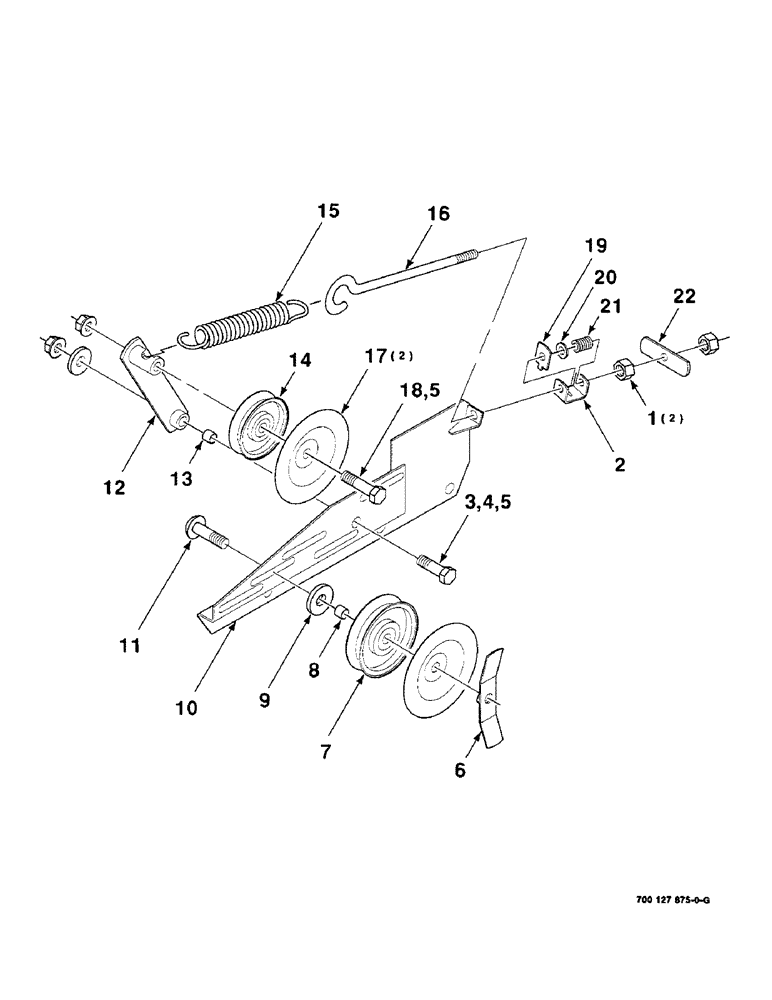 Схема запчастей Case IH 8220 - (2-14) - IDLER ASSEMBLY, REEL (58) - ATTACHMENTS/HEADERS