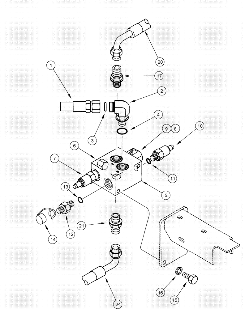 Схема запчастей Case IH 620 - (08-12) - AUGER VALVE TO WATER SADDLE HYDRAULIC LINES (07) - HYDRAULICS