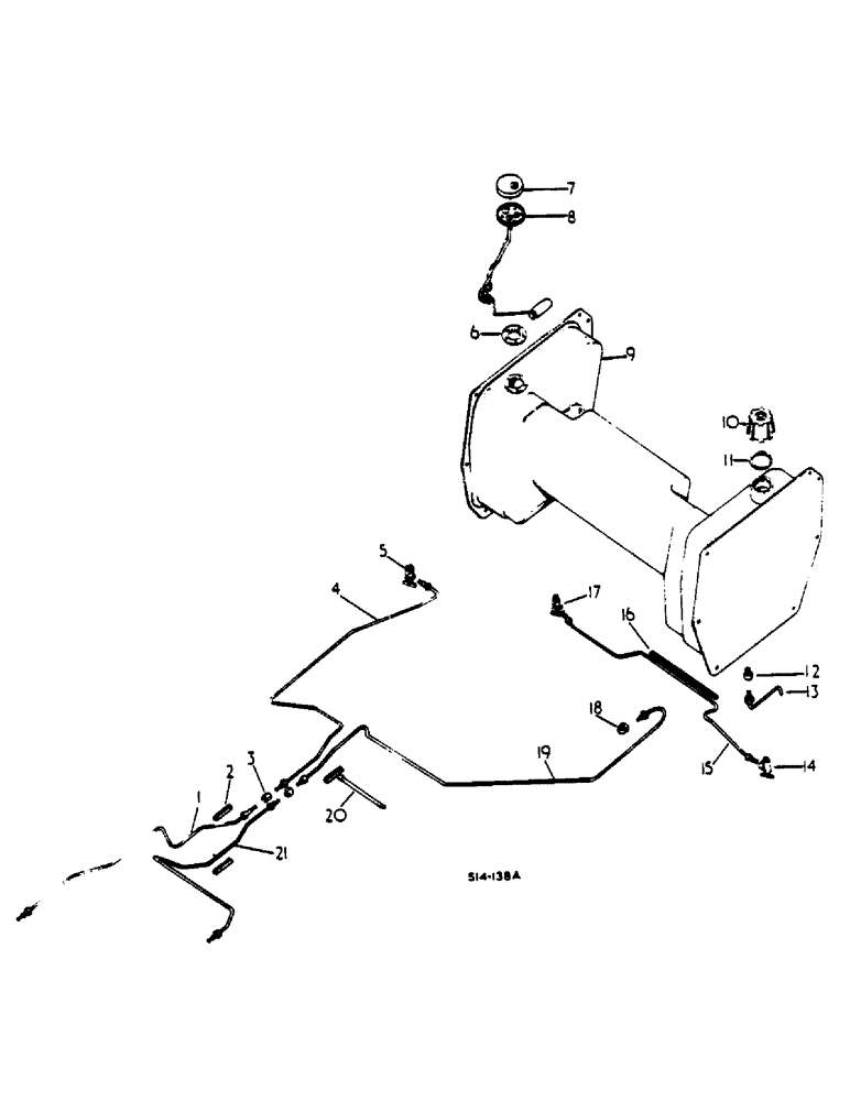 Схема запчастей Case IH 484 - (0D11-2) - FUEL TANK SUPPORTS AND PIPING Power