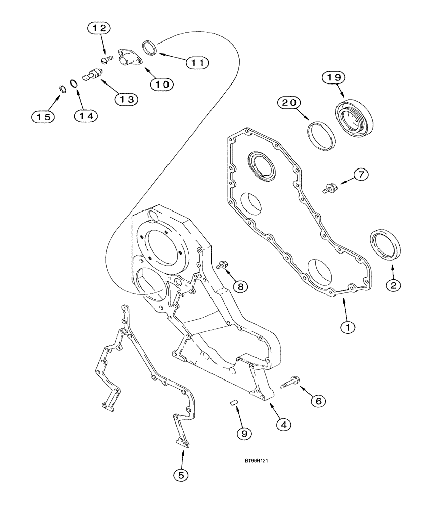 Схема запчастей Case IH SPX3200 - (03-012) - CYLINDER BLOCK FRONT COVER (10) - ENGINE