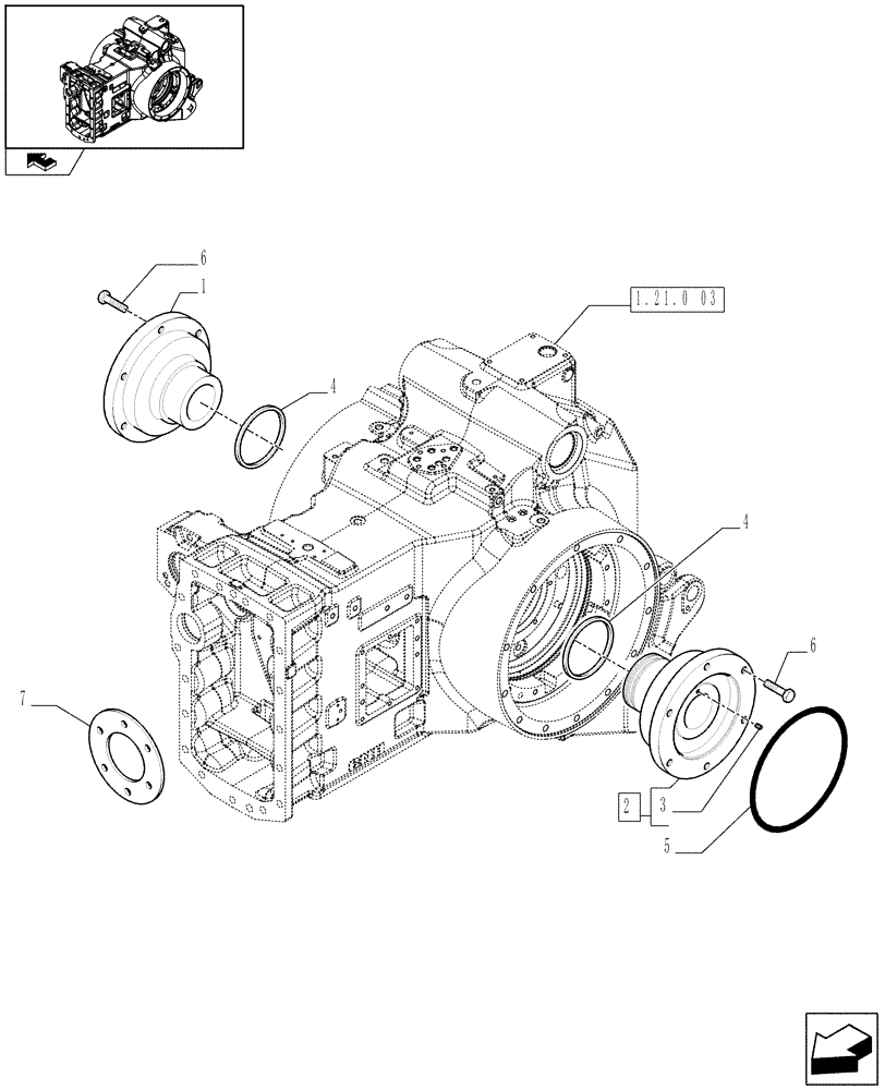 Схема запчастей Case IH PUMA 165 - (1.32.0) - TRANSMISSION, COVERS AND SUPPORTS (03) - TRANSMISSION