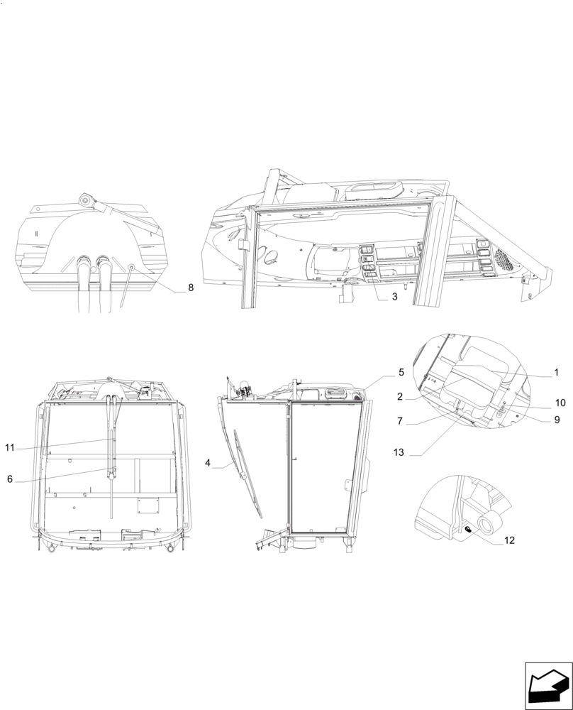 Схема запчастей Case IH A8800 - (55.518.AP[01]) - WINDSCREEN WASHER (55) - ELECTRICAL SYSTEMS