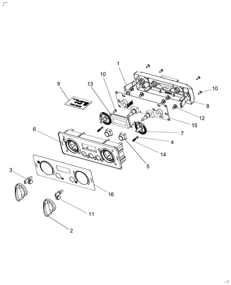 Схема запчастей Case IH WD1903 - (10.21[2]) - AIR CONDITIONER CONTROL, ATC, P.I.N. Y8G661200 & AFTER (10) - CAB