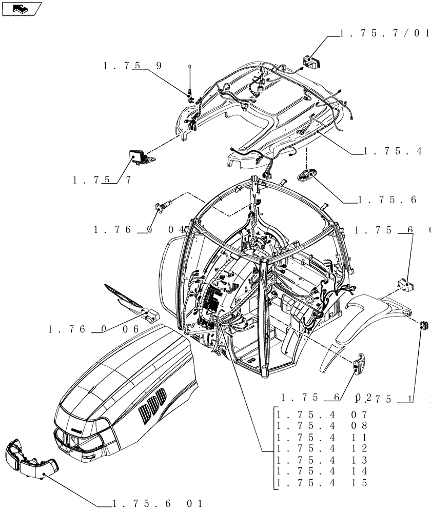 Схема запчастей Case IH MAXXUM 140 - (SEC. 06[03]) - ELECTRICAL SYSTEM (00) - GENERAL