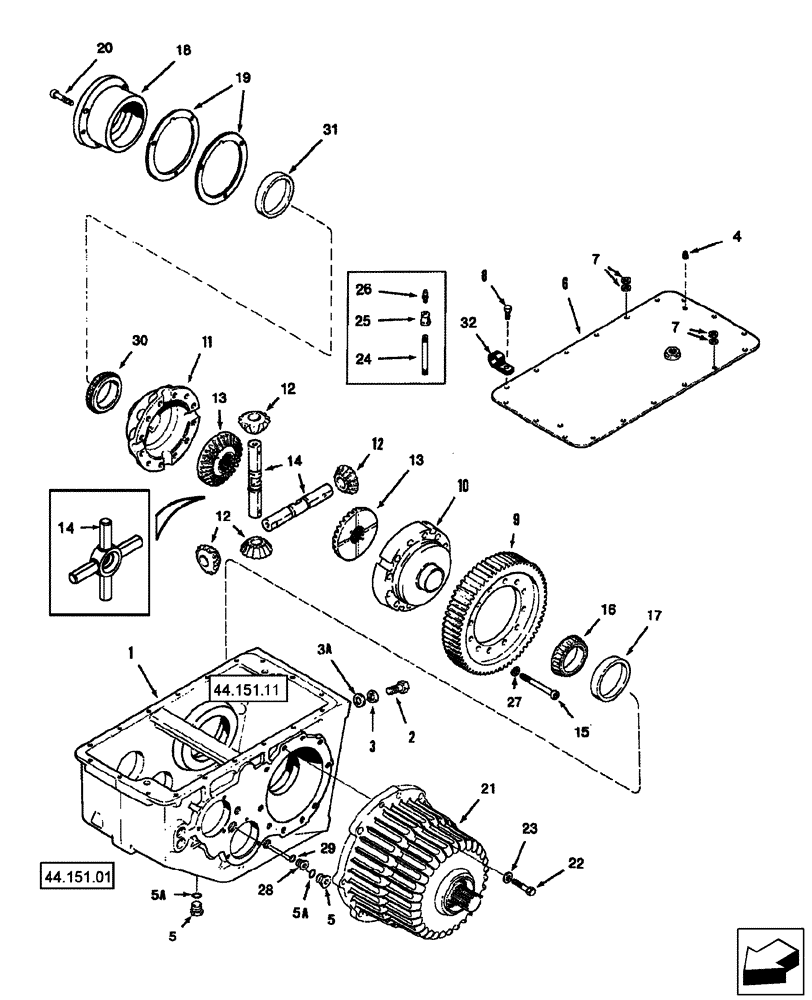 Схема запчастей Case IH 2577 - (21.130.04) - TRANSMISSION ASSY - HOUSING AND DIFFERENTIAL (21) - TRANSMISSION