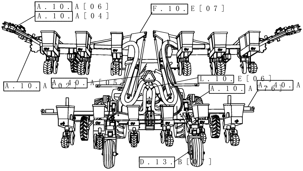 Схема запчастей Case IH 1200 - (A[03]) - PICTORIAL INDEX - MOUNTED STACKER PLANTERS A - Distribution Systems