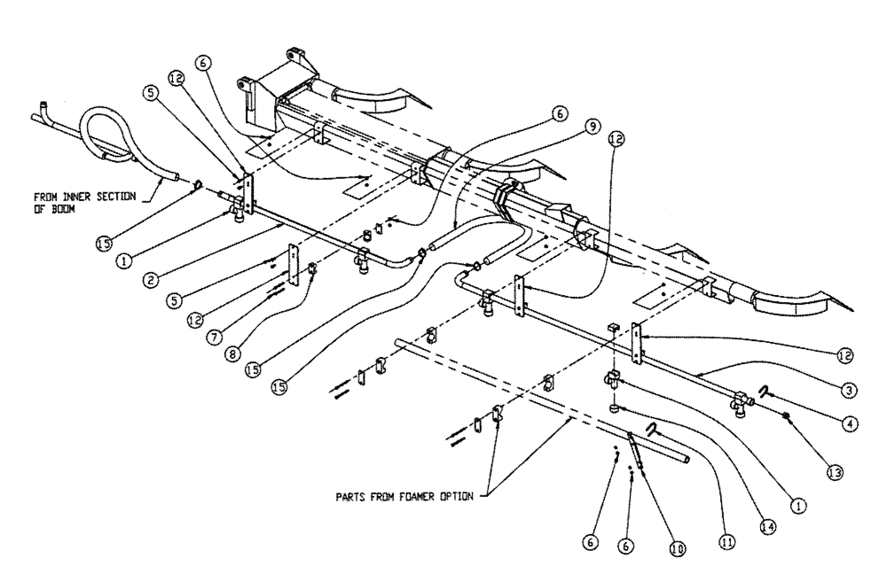 Схема запчастей Case IH FLEX-AIR - (12-017) - BOOM PLUMBING, LH, OUTER Wet Kit