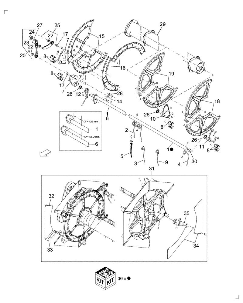 Схема запчастей Case IH 2162 - (09-23) - PICK UP REEL - SINGLE REEL HEADERS 