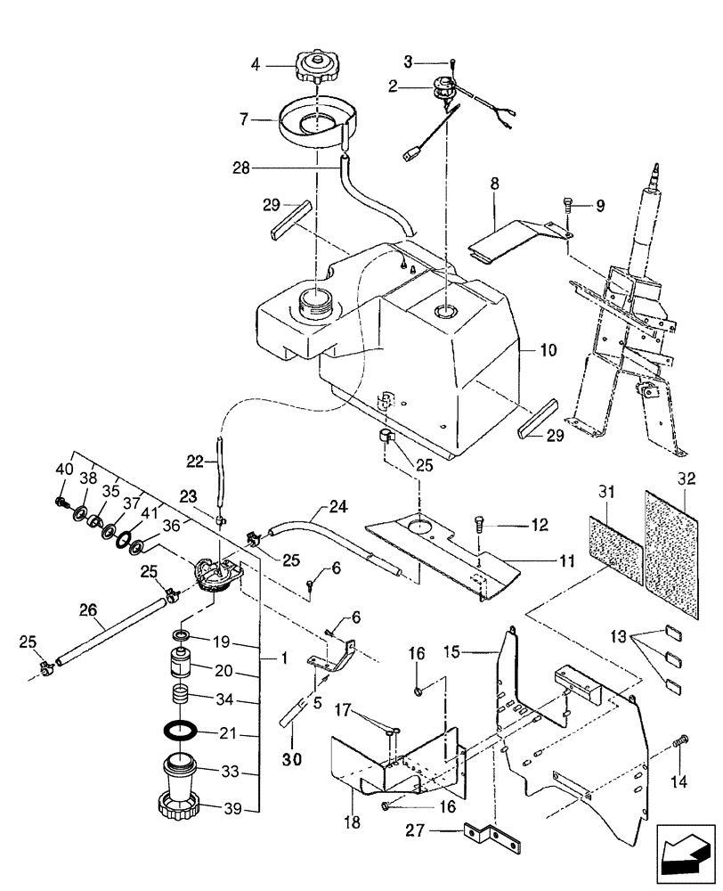 Схема запчастей Case IH FARMALL 55 - (02.05) - FUEL TANK & FILTER (02) - ENGINE EQUIPMENT