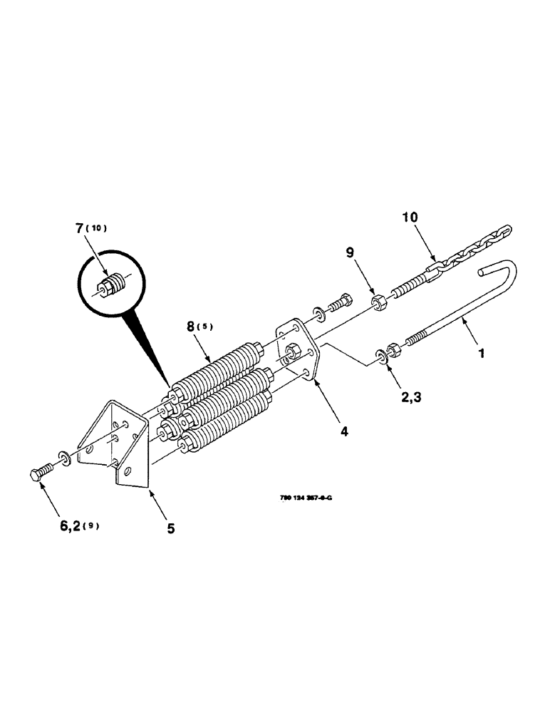 Схема запчастей Case IH 8840 - (9-052) - SPRING ASSEMBLY, LEFT (58) - ATTACHMENTS/HEADERS