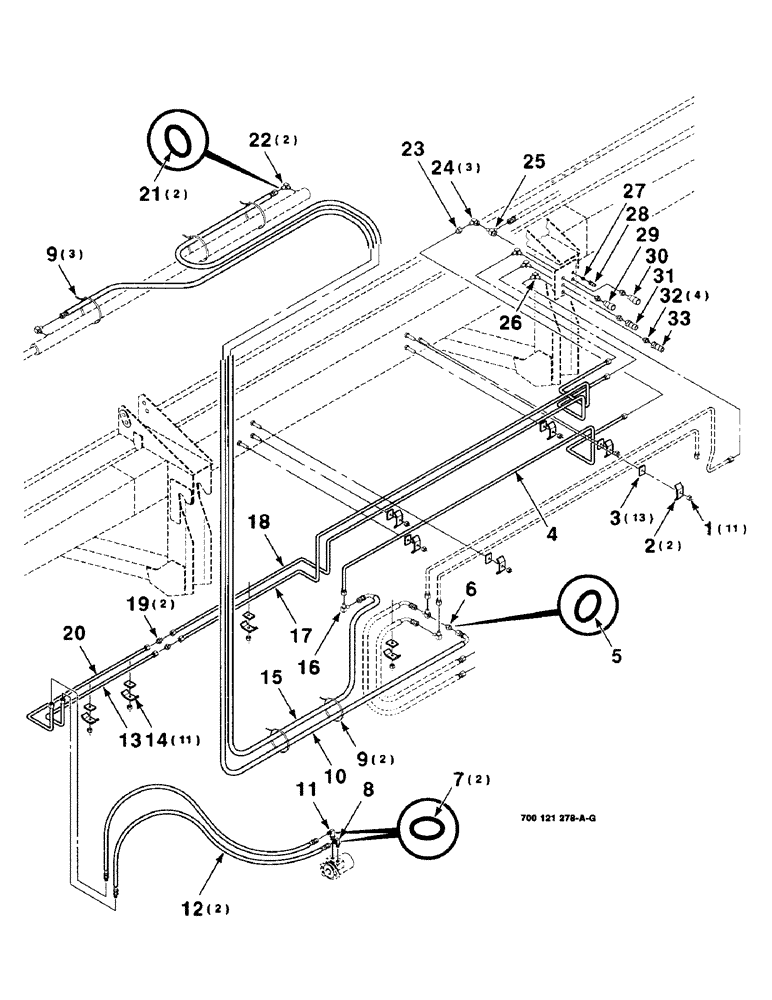 Схема запчастей Case IH 8820 - (8-10) - HYDRAULIC ASSEMBLY, DRAPER POSITION AND REEL DRIVE, 21 FOOT HEADER, SERIAL NO. CFH0118001 AND LATER (08) - HYDRAULICS