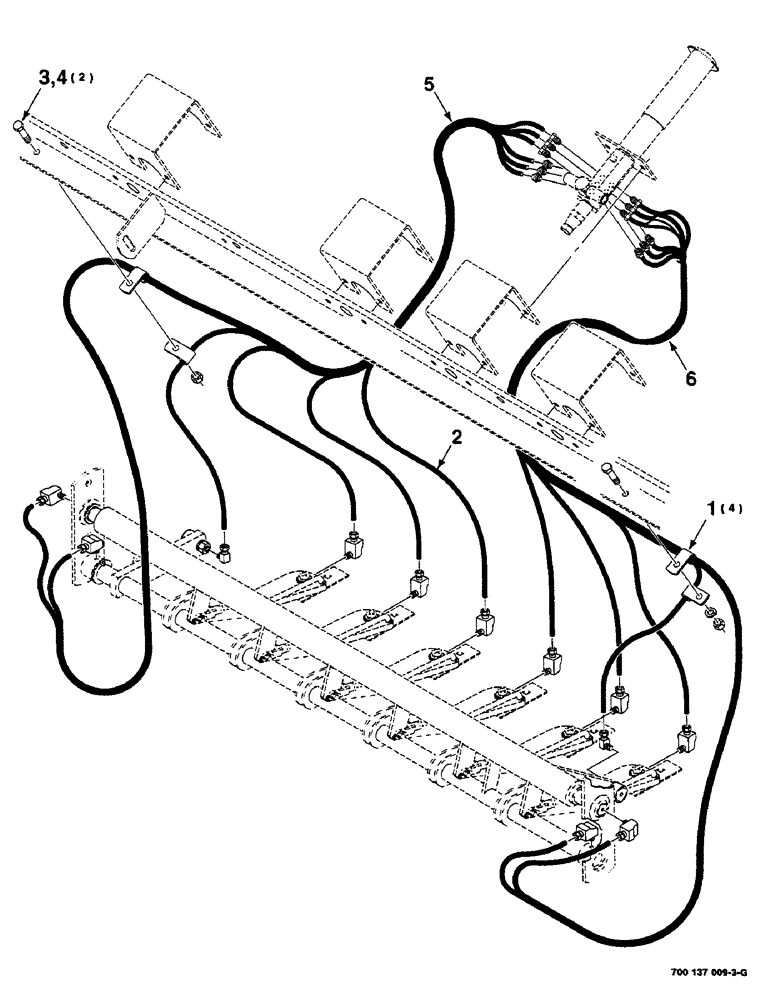 Схема запчастей Case IH 8585 - (6-32) - LUBE HARNESS ASSEMBLIES, TWINE FINGER (14) - BALE CHAMBER