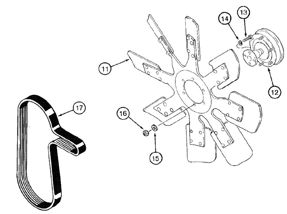 Схема запчастей Case IH SPX4260 - (03-003) - RADIATOR FAN AND MOUNTING PARTS (01) - ENGINE