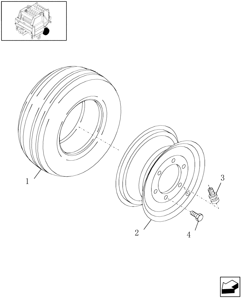 Схема запчастей Case IH RBX461 - (046) - TIRE & WHEEL (44) - WHEELS