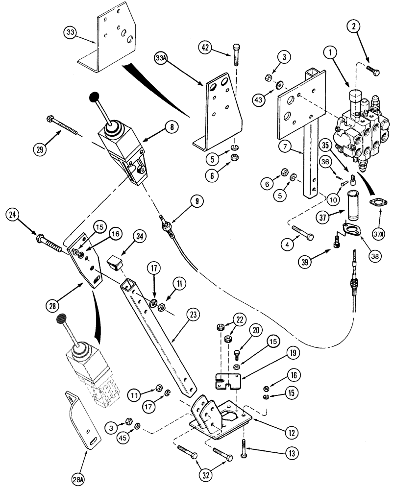 Схема запчастей Case IH 520 - (8-16) - EXTERNAL VALVE MOUNTING, TRACTORS WITH CABS (08) - HYDRAULICS