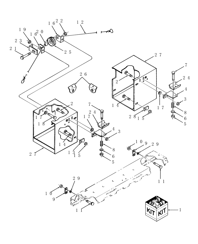 Схема запчастей Case IH RBX461 - (086) - AUXILIARY TWINE BOX KIT (88) - ACCESSORIES