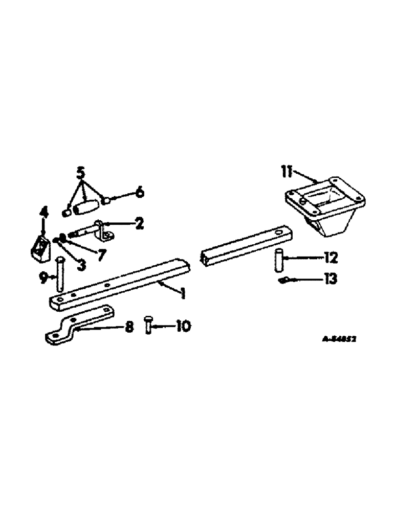 Схема запчастей Case IH 1468 - (09-03[A]) - FRAME, HEAVY DUTY SWINGING DRAWBAR, PART OF FIXED NON-ADJUSTABLE DRAWBAR ATTACHMENT (12) - FRAME