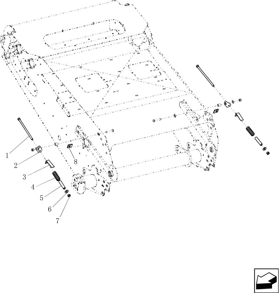 Схема запчастей Case IH 7010 - (60.130.06) - KIT, FRONT FEEDER DRUM TENSIONER UPGRADE - 7010/8010 (60) - PRODUCT FEEDING