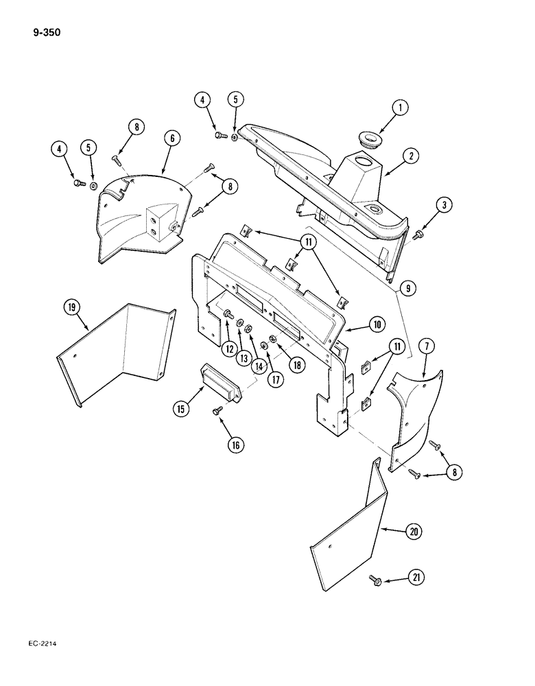 Схема запчастей Case IH 385 - (9-350) - INSTRUMENT HOUSING AND SIDE PANELS, WITHOUT CAB (09) - CHASSIS/ATTACHMENTS