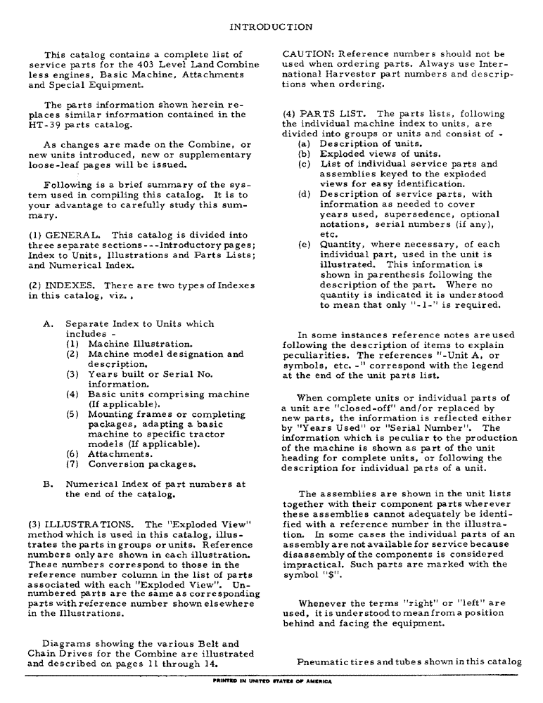 Схема запчастей Case IH 403 - (001A) - INTRODUCTION (00) - GENERAL & PICTORIAL INDEX