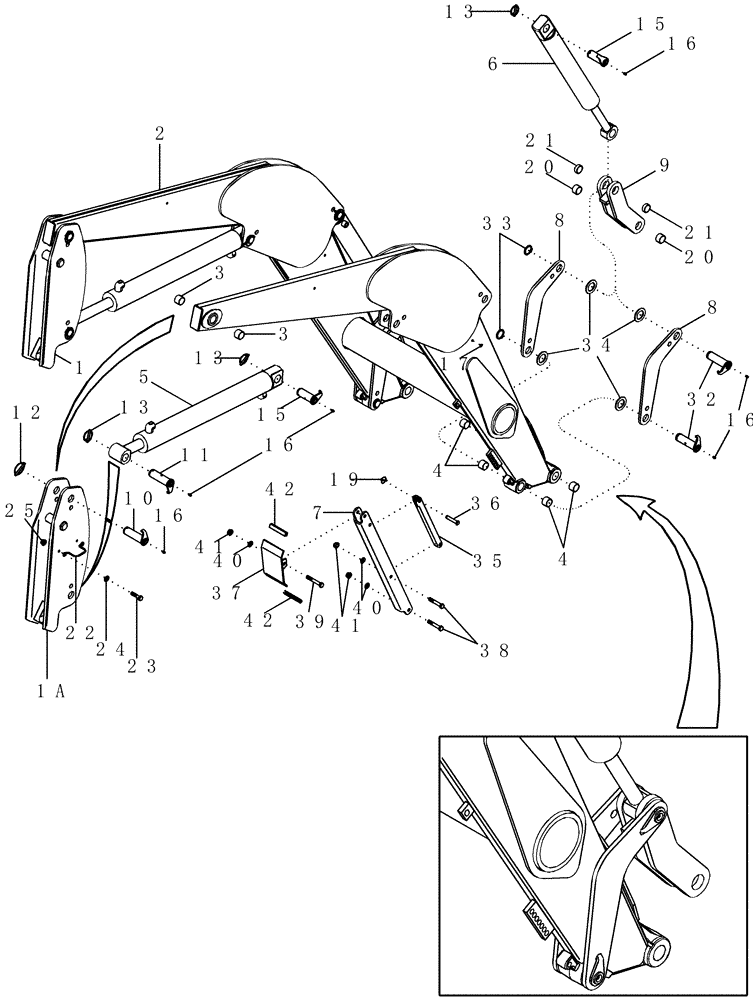 Схема запчастей Case IH LX162 - (09-01) - FRAME - WITHOUT SELF-LEVEL - WITH HYDRAULIC SELF-LEVEL (09) - CHASSIS/ATTACHMENTS