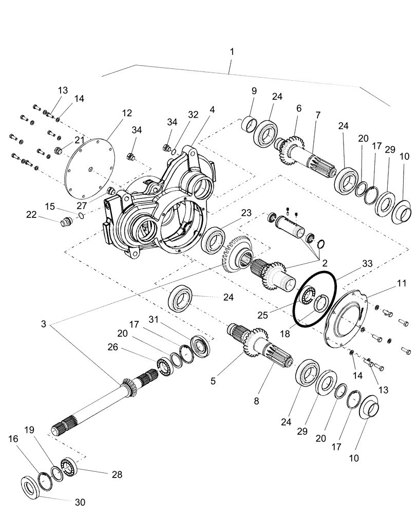 Схема запчастей Case IH AFX8010 - (K.25.E.40[1]) - GEARBOX - FEEDER CONVEYOR DRIVE, WITH ROCK TRAP DRIVE K - Crop Processing