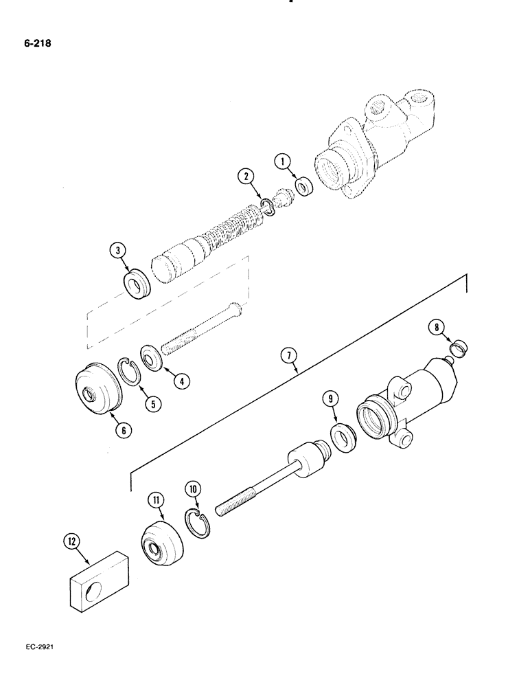 Схема запчастей Case IH 885 - (6-218) - CLUTCH HYDRAULIC CYLINDERS (06) - POWER TRAIN