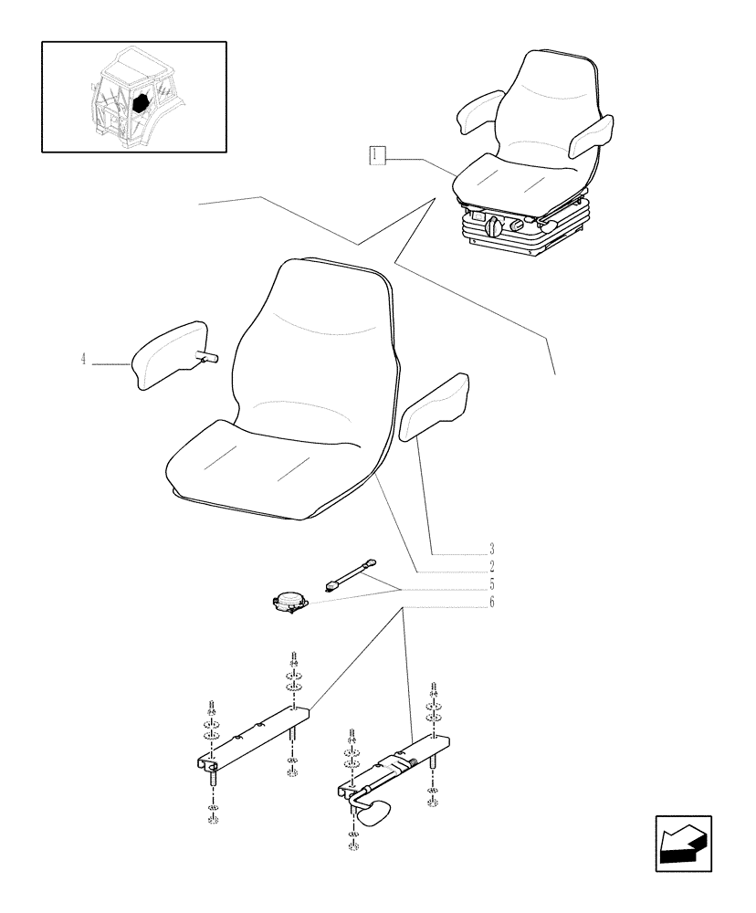 Схема запчастей Case IH JX70U - (1.93.3/ A[01]) - SEAT - BREAKDOWN (10) - OPERATORS PLATFORM/CAB