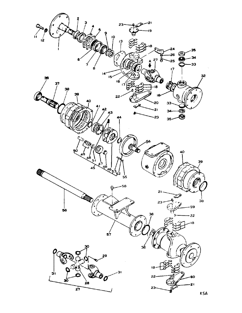 Схема запчастей Case IH 884 - (07-52) - FRONT AXLE, ALL WHEEL DRIVE, KIMCO AXLE (04) - Drive Train