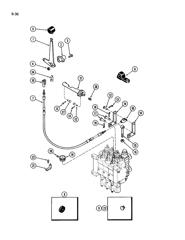 Схема запчастей Case IH 3394 - (8-36) - REMOTE HYDRAULICS ADD ON ATTACHMENT, THIRD CIRCUIT WITH LOAD CHECK (08) - HYDRAULICS