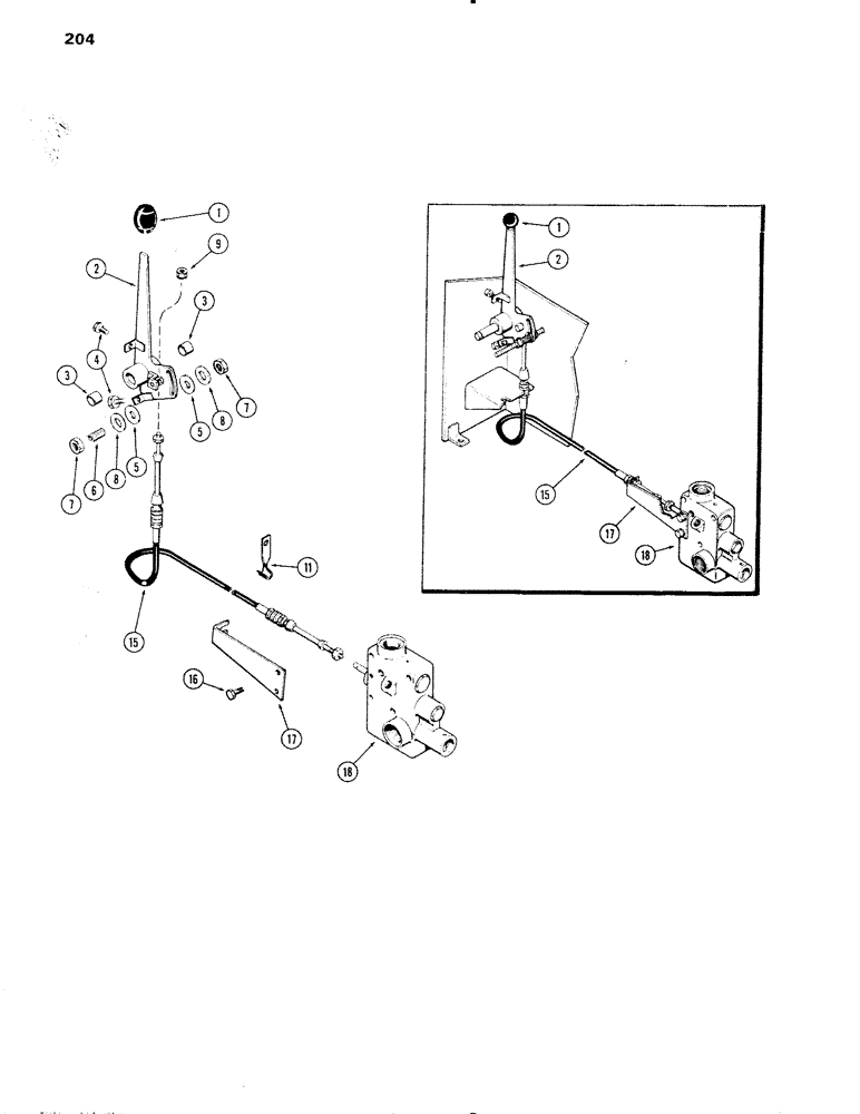 Схема запчастей Case IH 1090 - (204) - P.T.O. CONTROL LINKAGE (08) - HYDRAULICS