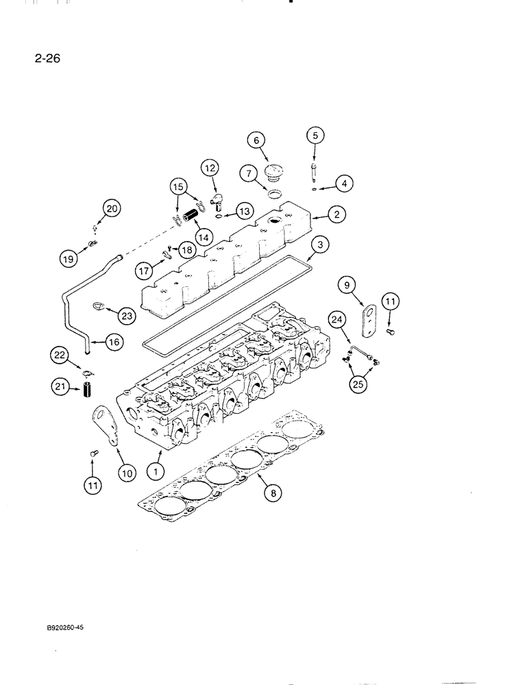 Схема запчастей Case IH 6830TA - (2-26) - CYLINDER HEAD GASKET AND COVER, 6T-830 ENGINE, 6TA-830 ENGINE 